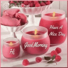 good morning hi have a nice day hello candle