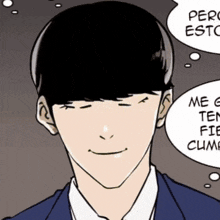 a man with a speech bubble above his head that says pero