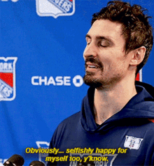 new york rangers chris kreider obviously selfishly happy for myself too yknow happy for myself happy for me