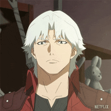 a close up of a man 's face with a netflix logo on the bottom