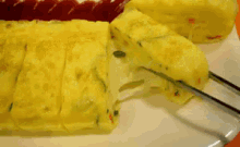 계란말이 젓가락 치즈 GIF - Gyeran Mari Korean Rolled Omelete GIFs