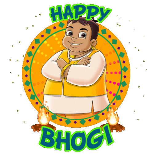 Happy Bhogi Kalia Sticker - Happy Bhogi Kalia Chhota Bheem Stickers