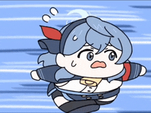 a cartoon drawing of a girl with a surprised expression on her face