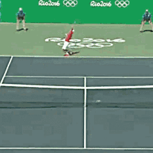 kei nishikori racquet drop oops tennis olympics