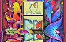 a colorful painting with the word salty on top