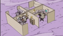 a cartoon of an office cubicle with the words lobo is that you