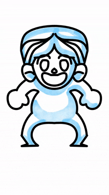 a drawing of a person with their hands on their mouth