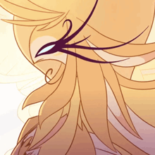 a close up of a drawing of a person 's face with a purple eye