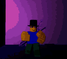 a roblox character with a top hat and sunglasses