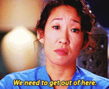 Greys Anatomy Cristina Yang GIF - Greys Anatomy Cristina Yang We Need To Get Out Of Here GIFs
