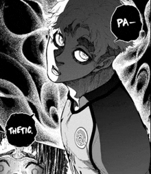 a black and white drawing of a boy with a speech bubble that says pa thetic