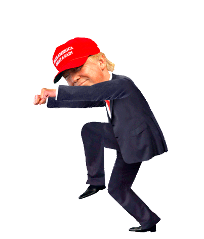 Trump Running Man Sticker - Trump Running Man Dance Stickers