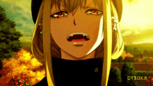 a close up of a girl with the word otsuka on the bottom