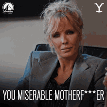 You Miserable Motherfucker Beth Dutton GIF - You Miserable Motherfucker Beth Dutton Kelly Reilly GIFs