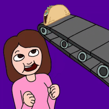taco woman conveyor belt infinite