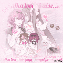 a picture of a girl with the words " i love you "