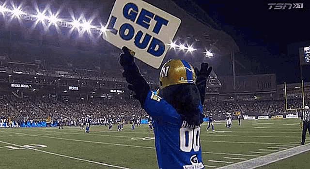 Winnipeg Blue Bombers Get Loud GIF - Winnipeg Blue Bombers Get Loud Boomer  - Discover & Share GIFs