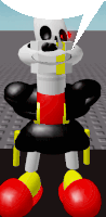 a cartoon character with a speech bubble coming out of its mouth