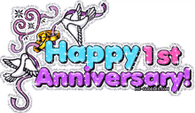 happy anniversary celebrate first anniversary glitters shimmer