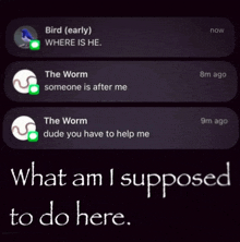 a screenshot of a text message from the worm