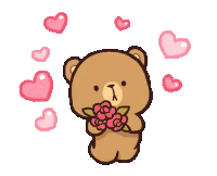 Mocha Bear Hearts Sticker