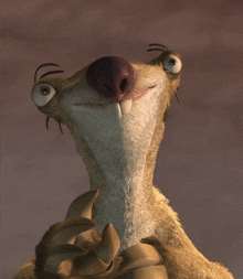 a close up of a cartoon character 's face