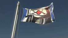 a flag with a red x on it