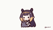 a cartoon drawing of a girl with a crown on her head holding a bird