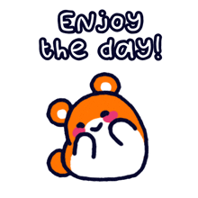 a cartoon bear with the words enjoy the day written below it