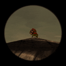 a cartoon character with a red head and yellow arms is flying in the air