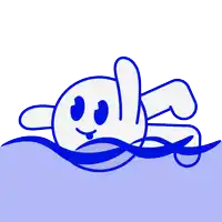 a cartoon character is swimming in the water
