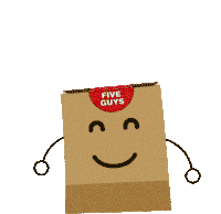Five Guys Happy Sticker - Five Guys Happy Brown Paper Bag Stickers