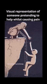 a cartoon of a man helping another man climb up a ladder