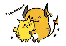 pokemon hug pikachu raichu