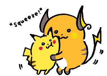 Pokemon Hug Sticker - Pokemon Hug Pikachu Stickers