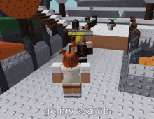 a screenshot of a video game with the words go my scarab on the bottom