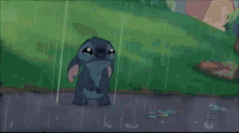 Sad Stitch GIF - Lilo And Stitch Stitch Rain GIFs