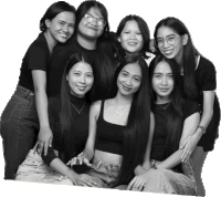 a group of young women are posing for a picture