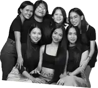 a group of young women are posing for a picture