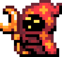 a pixel art drawing of a person with a red scarf around their neck