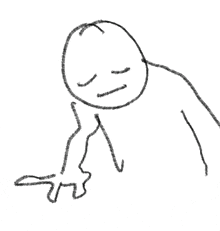 a black and white drawing of a person with wings
