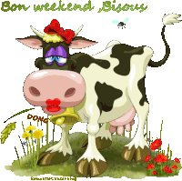 Good Morning Happy Weekend Sticker - Good Morning Happy Weekend Cow Stickers