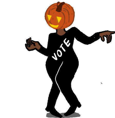 Dancing Pumpkin Vote Sticker - Dancing Pumpkin Vote Halloween Stickers