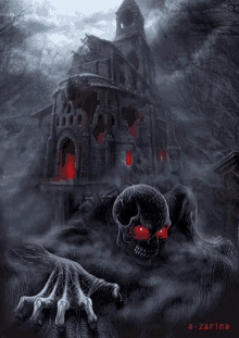fantasy skeleton haunted castle horror