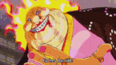 a cartoon character with a big smile on his face and the words eu lhes dou vida written below him .