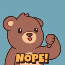 a teddy bear with the word nope written on his chest