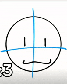 a drawing of a face with a mustache and the number 33 on the bottom