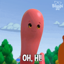 Oh Hi Wave The Worm GIF - Oh Hi Wave The Worm Blippi Wonders - Educational Cartoons For Kids GIFs