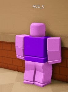 a purple and pink robot with the name ace_c