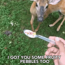 kelvin pena fruity pebbles deer cereal spoonful